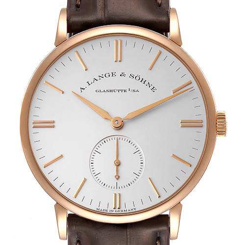 Photo of A. Lange and Sohne Saxonia Rose Gold Silver Dial Mens Watch 219.032