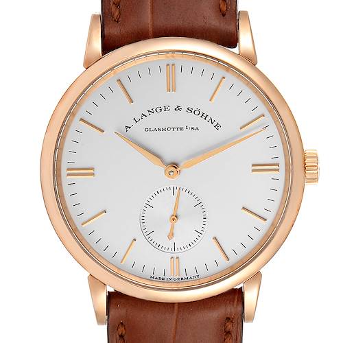 Photo of A. Lange and Sohne Saxonia 18k Rose Gold Silver Dial Mens Watch 219.032