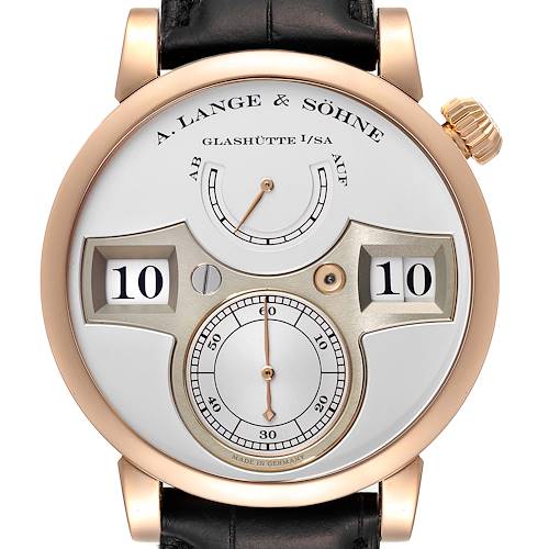 Photo of A. Lange and Sohne Zeitwerk Rose Gold Mens Watch 140.032 Box Papers