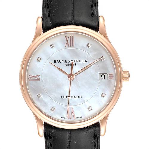 Photo of Baume Mercier Classima Rose Gold Mother of Pearl Diamond Watch 10077