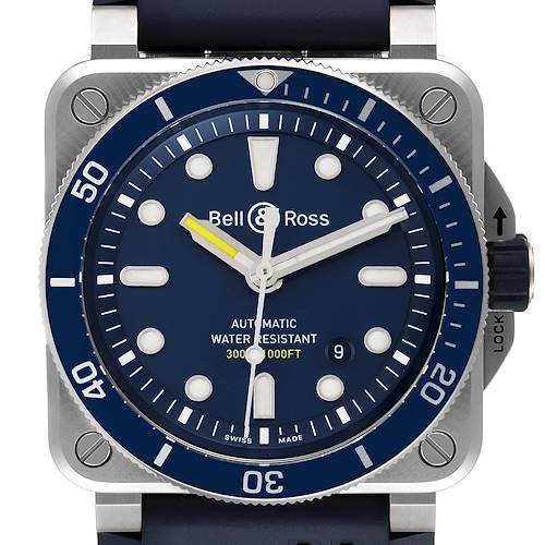 Photo of Bell & Ross Diver Blue Dial Automatic Steel Mens Watch BR0392 Box Card