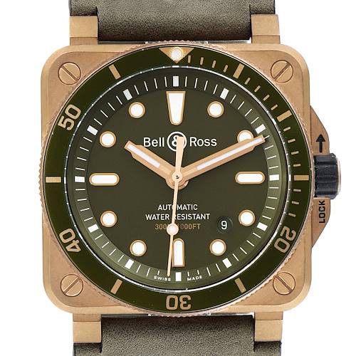 Photo of Bell & Ross Diver Green Dial Limited Edition Bronze Mens Watch BR0392