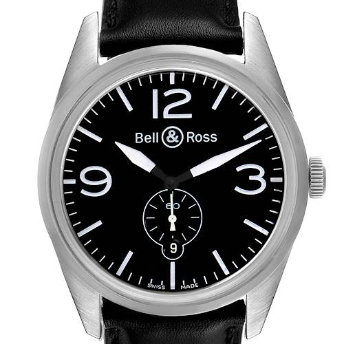 Photo of Bell & Ross Vintage Black Dial Steel Mens Watch BR123 Box Card