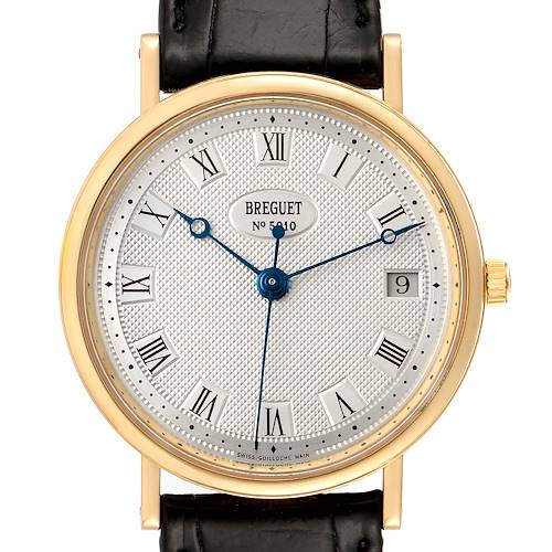 Photo of Breguet Classique 18K Yellow Gold Silver Dial Mens Watch 5910 Box Papers