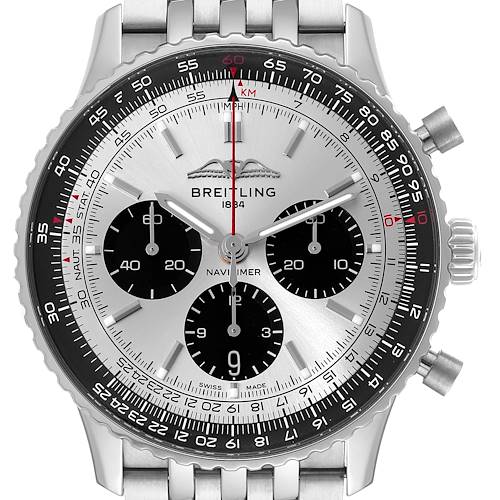 Photo of Breitling Navitimer B01 Silver Dial Steel Mens Watch AB0138 Box Card
