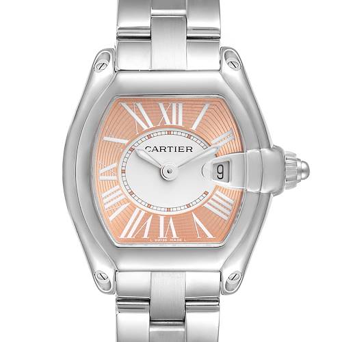 Photo of Cartier Roadster Coral Dial Limited Edition Steel Watch W62054V3 Box Papers