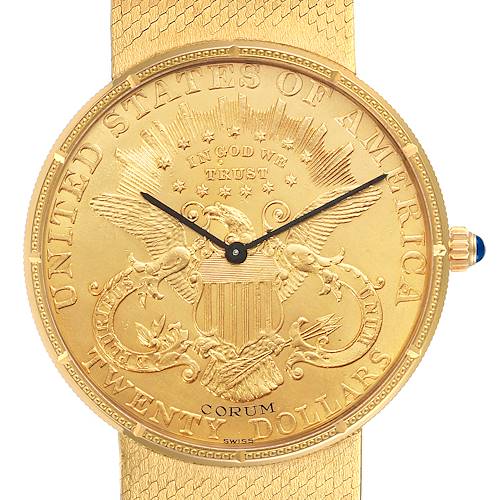 Photo of Corum 20 Dollars Double Eagle Yellow Gold Coin Manual Mens Watch 1897