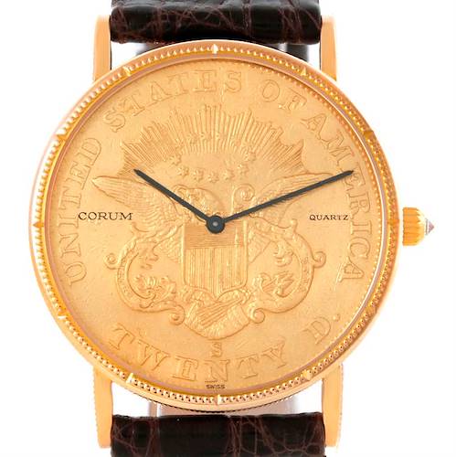 Photo of Corum 20 Dollars Double Eagle Yellow Gold Coin Mens Watch Year 1861