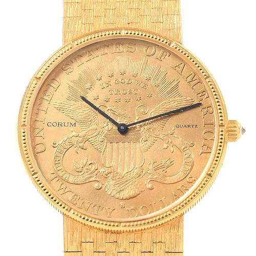 Photo of Corum 20 Dollars Double Eagle Yellow Gold Coin Year 1904 Mens Watch
