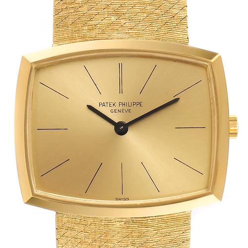 Photo of Patek Philippe Gondolo Yellow Gold Vintage Mens Watch 3528 Box Papers