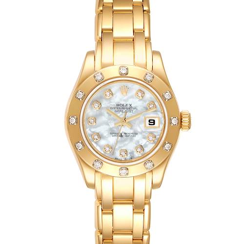 Photo of Rolex Pearlmaster 18K Yellow Gold MOP Diamond Ladies Watch 80318