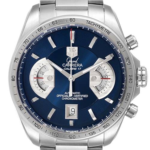 Photo of Tag Heuer Grand Carrera Blue Dial Limited Edition Steel Mens Watch CAV511F